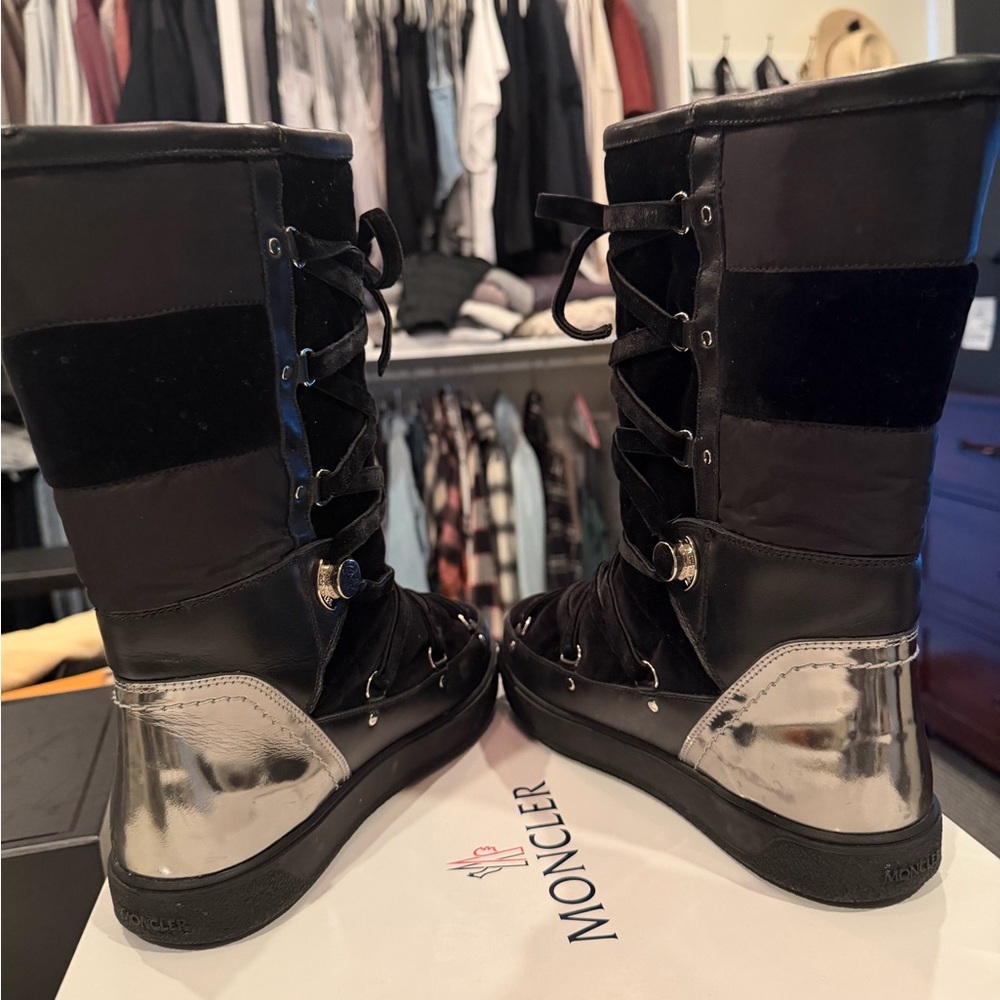 Moncler Black and Silver Winter Boots - Picture 5 of 7